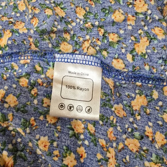 Tarse Skirt Sz Extra Large Floral Ruffle Layered Mini Rayon Boho Flower - Picture 2 of 9